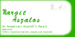 margit aszalos business card